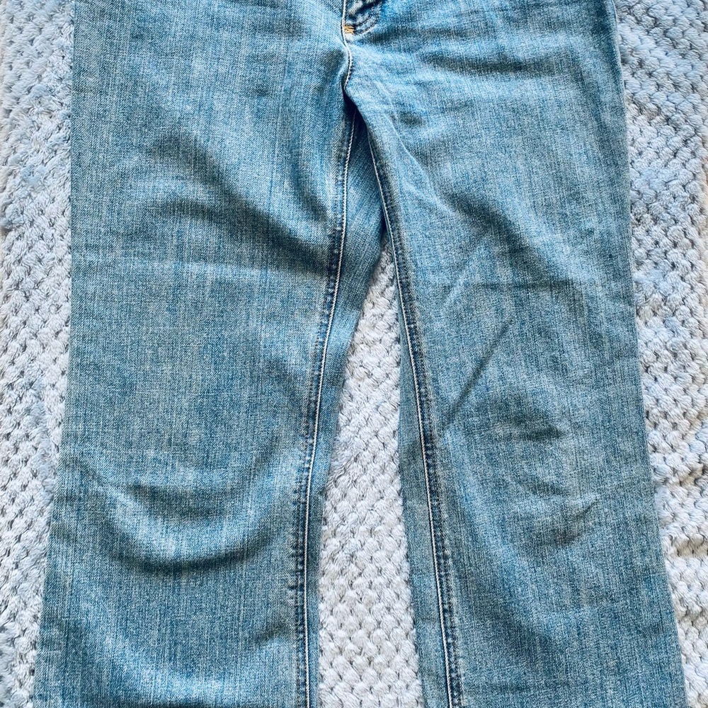 Trendy Light Blue Denim Cropped Jeans